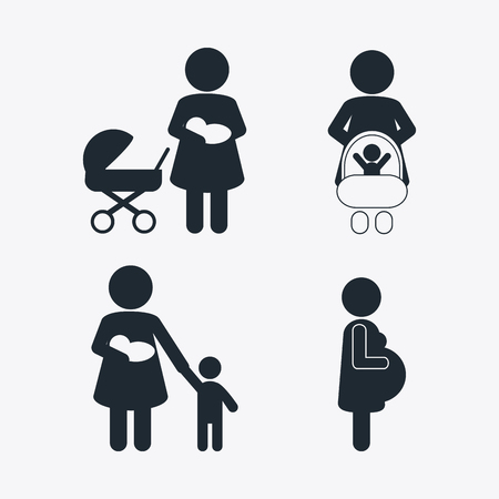 Family concept with pregnancy mother design, vector illustration 10 eps graphicのイラスト素材