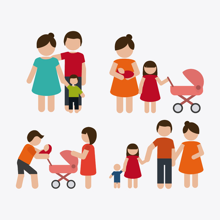 Family concept with icon design, vector illustration 10 eps graphicのイラスト素材