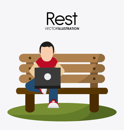 resting concept with icon design, vector illustration 10 eps graphic.のイラスト素材