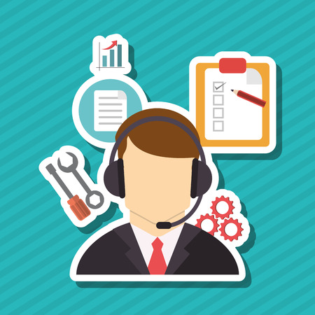 Customer service concept with icon design, vector illustration 10 eps graphic.のイラスト素材