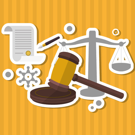 Law and Justice concept with icon design, vector illustration 10 eps graphic.のイラスト素材
