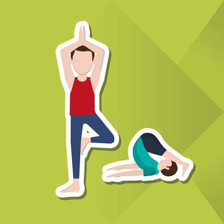 Yoga concept with icon design, vector illustration 10 eps graphic.のイラスト素材