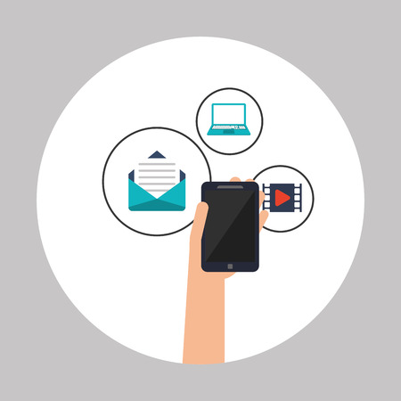 Smartphone concept with communication  icon design, vector illustration 10 eps graphic.のイラスト素材