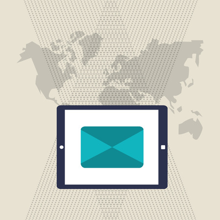 tablet concept with communication  icon design, vector illustration 10 eps graphic.のイラスト素材