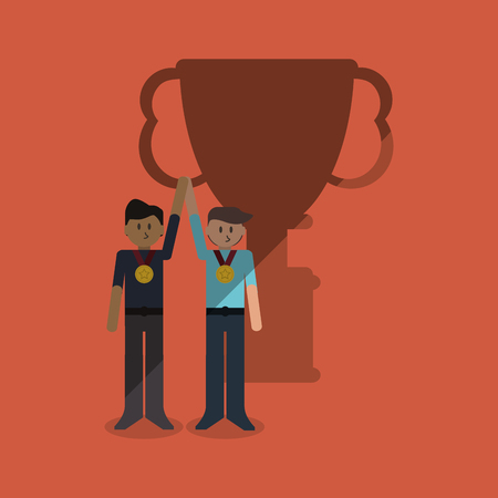 Winner concept with competition icon design, vector illustration 10 eps graphic.のイラスト素材