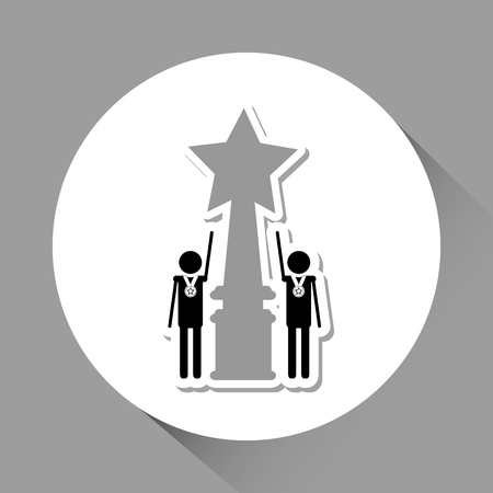 Winner concept with competition icon design, vector illustration 10 eps graphic.のイラスト素材