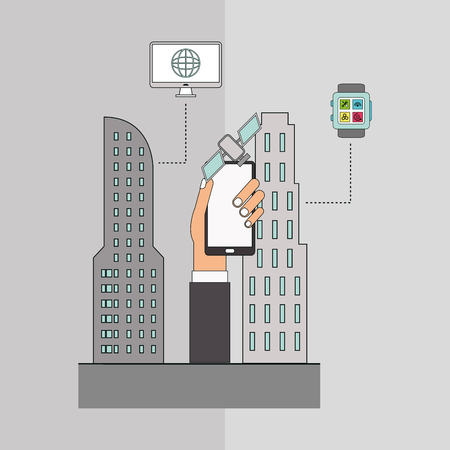 Smart concept with city icon design, vector illustration 10 eps graphic.のイラスト素材