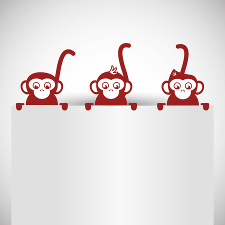 year of the monkey concept with icon design, vector illustration 10 eps graphic.のイラスト素材