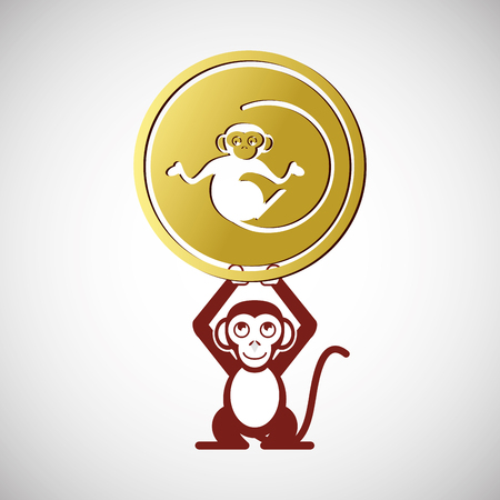 year of the monkey concept with icon design, vector illustration 10 eps graphic.のイラスト素材
