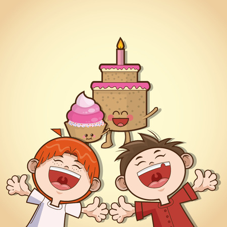 Happy birthday concept with icon design, vector illustration 10 eps graphic.のイラスト素材