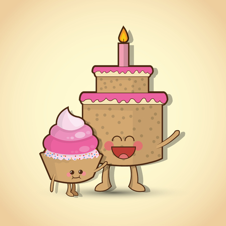 Happy birthday concept with icon design, vector illustration 10 eps graphic.のイラスト素材
