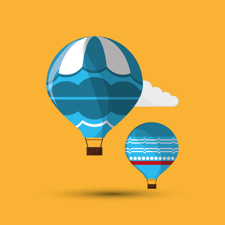 hot air balloon concept with icon designのイラスト素材