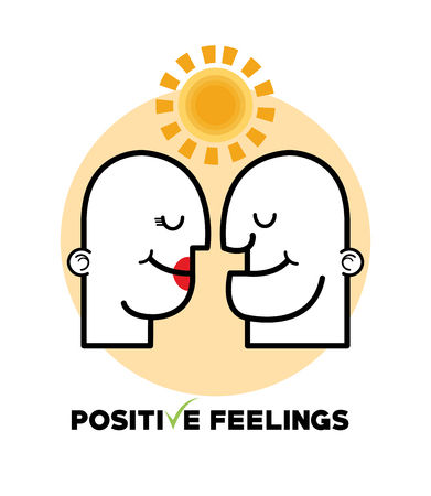 Positive feeling concept with icon design, vector illustration 10 eps graphic.のイラスト素材