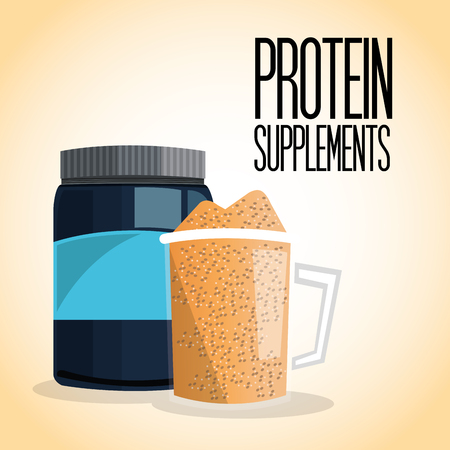 Protein supplement concept with icon design, vector illustration 10 eps graphic.のイラスト素材