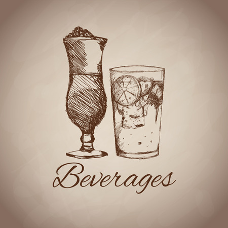 Beverages concept with icon design, vector illustration 10 eps graphic.のイラスト素材