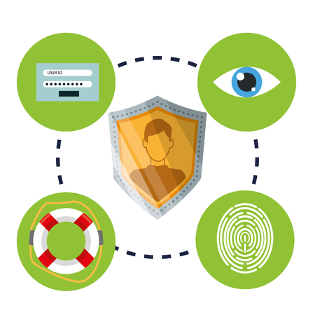 security concept with icon design, vector illustration 10 eps graphic.のイラスト素材