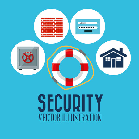 security concept with icon design, vector illustration 10 eps graphic.のイラスト素材