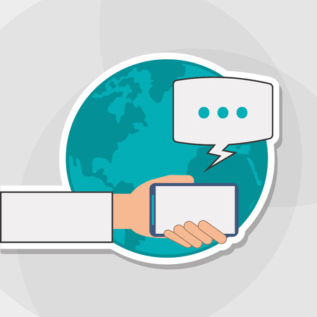 Smartphone concept with communication  icon design, vector illustration 10 eps graphic.のイラスト素材