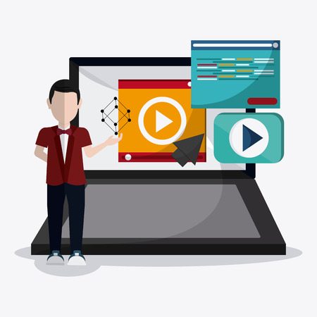 webinar  concept with icon design, vector illustration 10 eps graphic.のイラスト素材