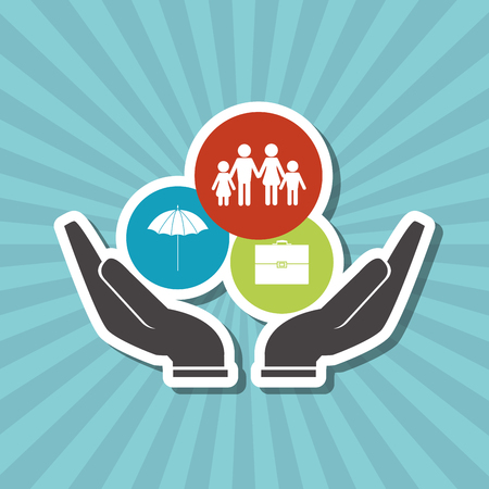 Insurance concept with icon design, vector illustration 10 eps graphic.のイラスト素材