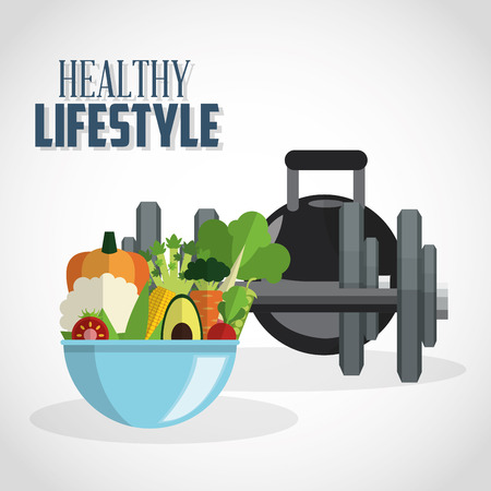 Healthy lifestyle concept with icon design, vector illustration 10 eps graphic.のイラスト素材