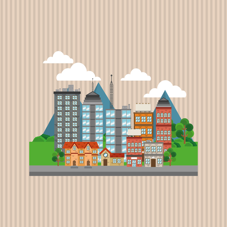 nature city concept with icon design, vector illustration 10 eps graphic.のイラスト素材