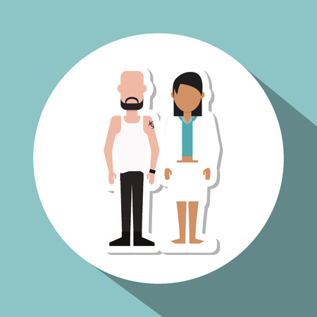 couple concept with icon design, vector illustration 10 eps graphic.のイラスト素材