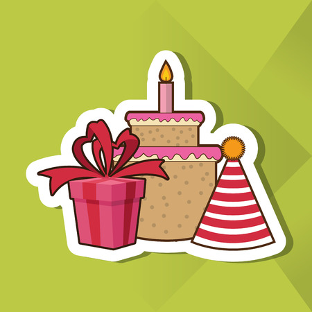 Happy birthday concept with icon design, vector illustration 10 eps graphic.のイラスト素材