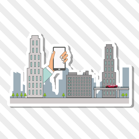 Smart concept with city icon design, vector illustration 10 eps graphic.のイラスト素材