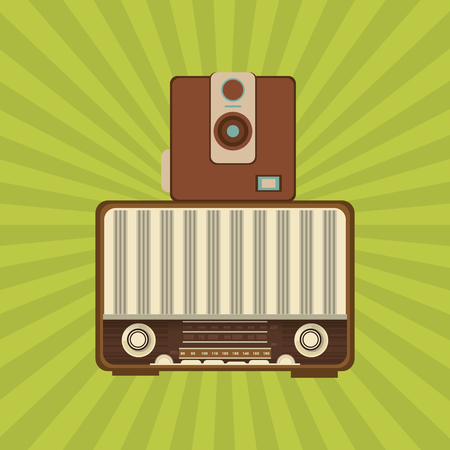 vintage technology concept with icon design, vector illustration 10 eps graphic.のイラスト素材