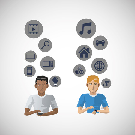 Social media concept with icon design, vector illustration 10 eps graphic.のイラスト素材