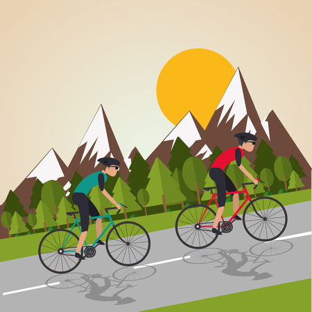 Bike lifestyle concept with icon design, vector illustration 10 eps graphic.のイラスト素材
