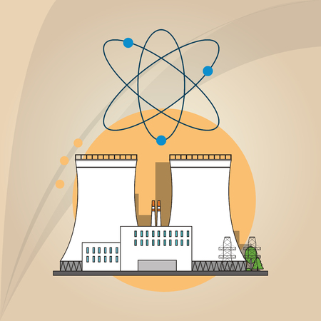 Nuclear plant concept with icon design, vector illustration 10 eps graphic.のイラスト素材