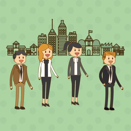 Businesspeople concept with icon design, vector illustration 10 eps graphic.のイラスト素材