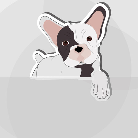 French bulldog concept with icon design, vector illustration 10 eps graphic.のイラスト素材