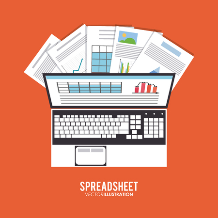 Spreadsheet concept with icon design, vector illustration 10 eps graphic.のイラスト素材