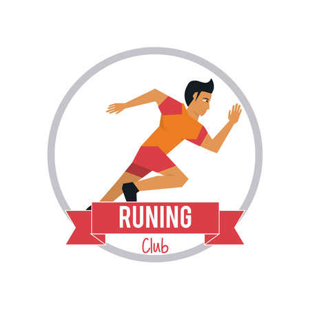 Running concept with icon design, vector illustration 10 eps graphic.のイラスト素材