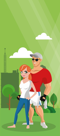 Healthy lifestyle concept with icon design, vector illustration 10 eps graphic.のイラスト素材