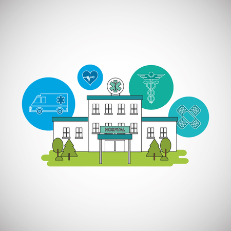 Hospital concept with icon design, vector illustration 10 eps graphic.のイラスト素材