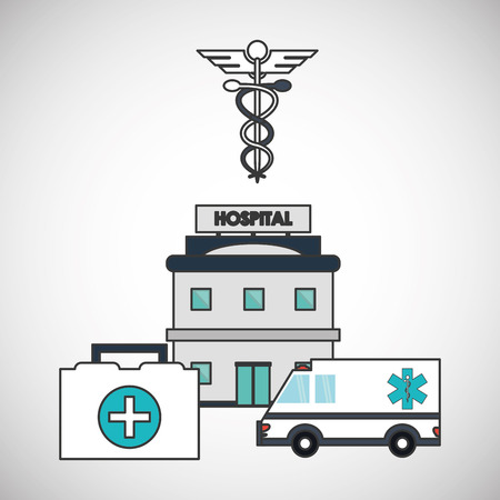 Hospital concept with icon design, vector illustration 10 eps graphic.のイラスト素材