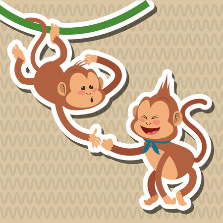 Monkey concept with icon design, vector illustration 10 eps graphic.のイラスト素材