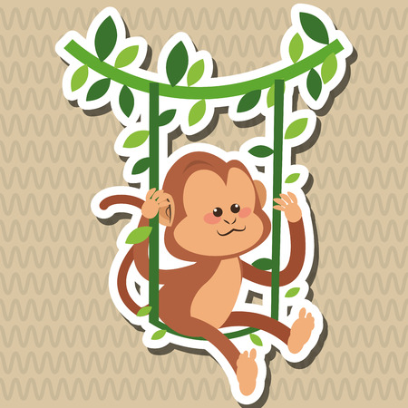 Monkey concept with icon design, vector illustration 10 eps graphic.のイラスト素材