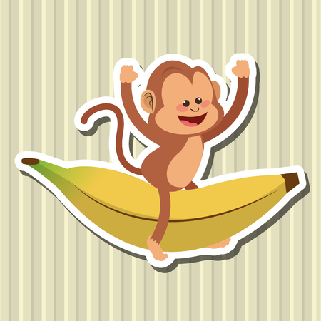 Monkey concept with icon design, vector illustration 10 eps graphic.のイラスト素材