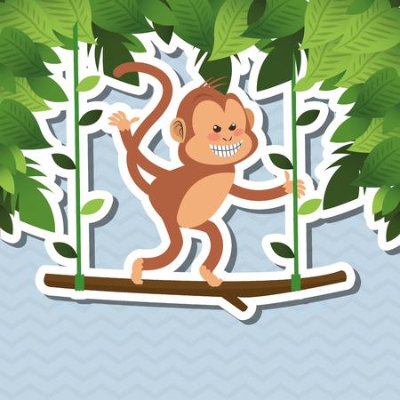 Monkey concept with icon design, vector illustration 10 eps graphic.のイラスト素材