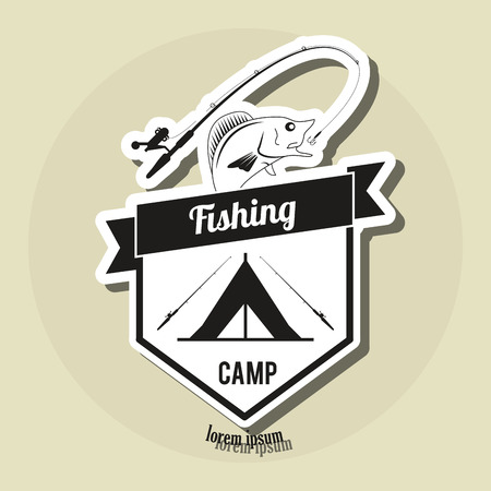 Fishing camp concept with icon design, vector illustration 10 eps graphic.のイラスト素材