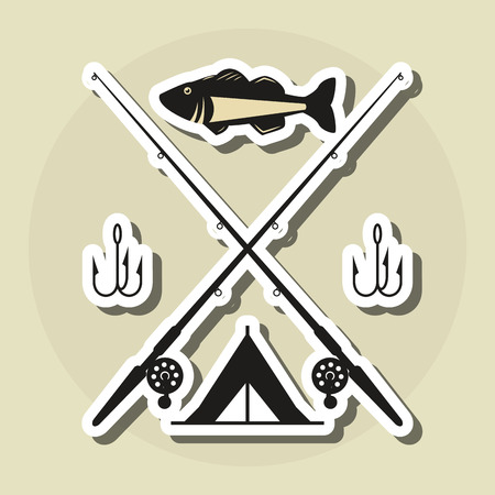 Fishing camp concept with icon design, vector illustration 10 eps graphic.のイラスト素材