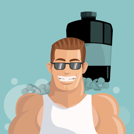 Healthy lifestyle concept with icon design, vector illustration 10 eps graphic.のイラスト素材
