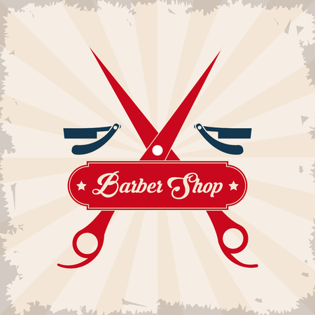Barber shop concept with icon design, vector illustration 10 eps graphic.のイラスト素材