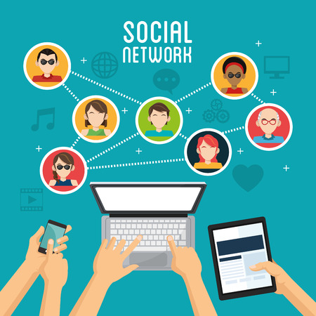 Social media  concept with icon design, vector illustration 10 eps graphic.のイラスト素材