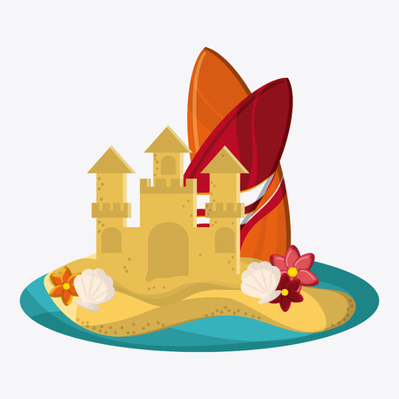 Summer concept with icon design, vector illustrationのイラスト素材